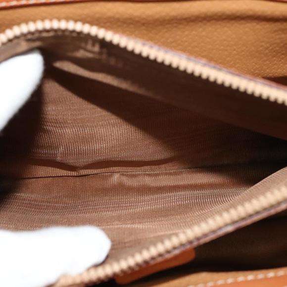 CELINE Macadam Canvas Hand Bag PVC 2way Beige Gold Auth 136202 - Picture 11 of 16